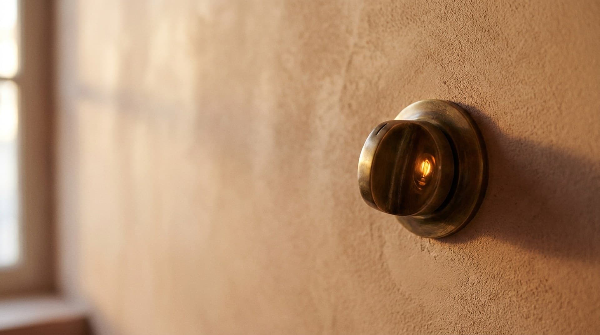Meta ads placement exclusions removed from ad sets in 2026 A brass rotary dimmer knob on a warm terracotta plaster wall, turned almost all the way down with a small bulb still glowing, representing Meta value rules that can lower a placement bid but never switch it off