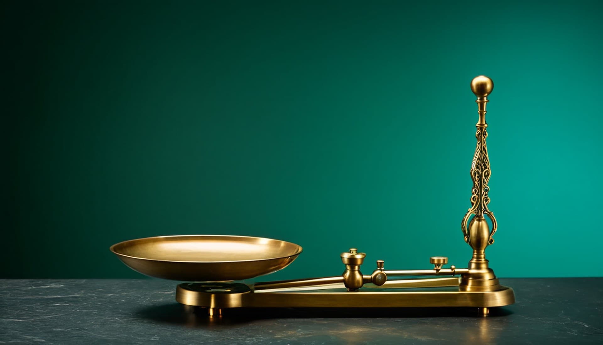 Meta engage-through attribution explained for advertisers Brass balance scale with one empty pan, illustrating unbalanced ad attribution reporting after Meta's engage-through change